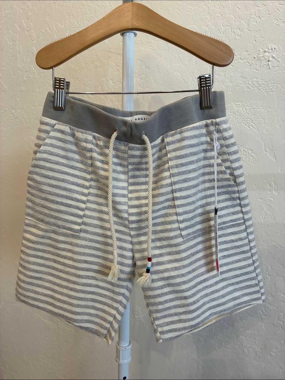 Sol Angeles Gray and White Striped Kids Shorts